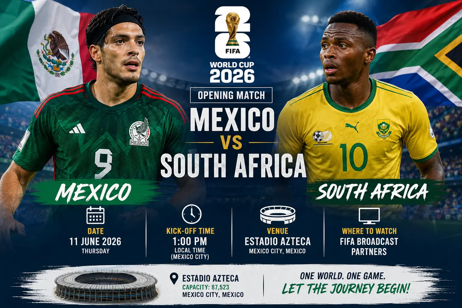 Pembuka Piala Dunia FIFA 2026 Meksiko vs Afrika Selatan